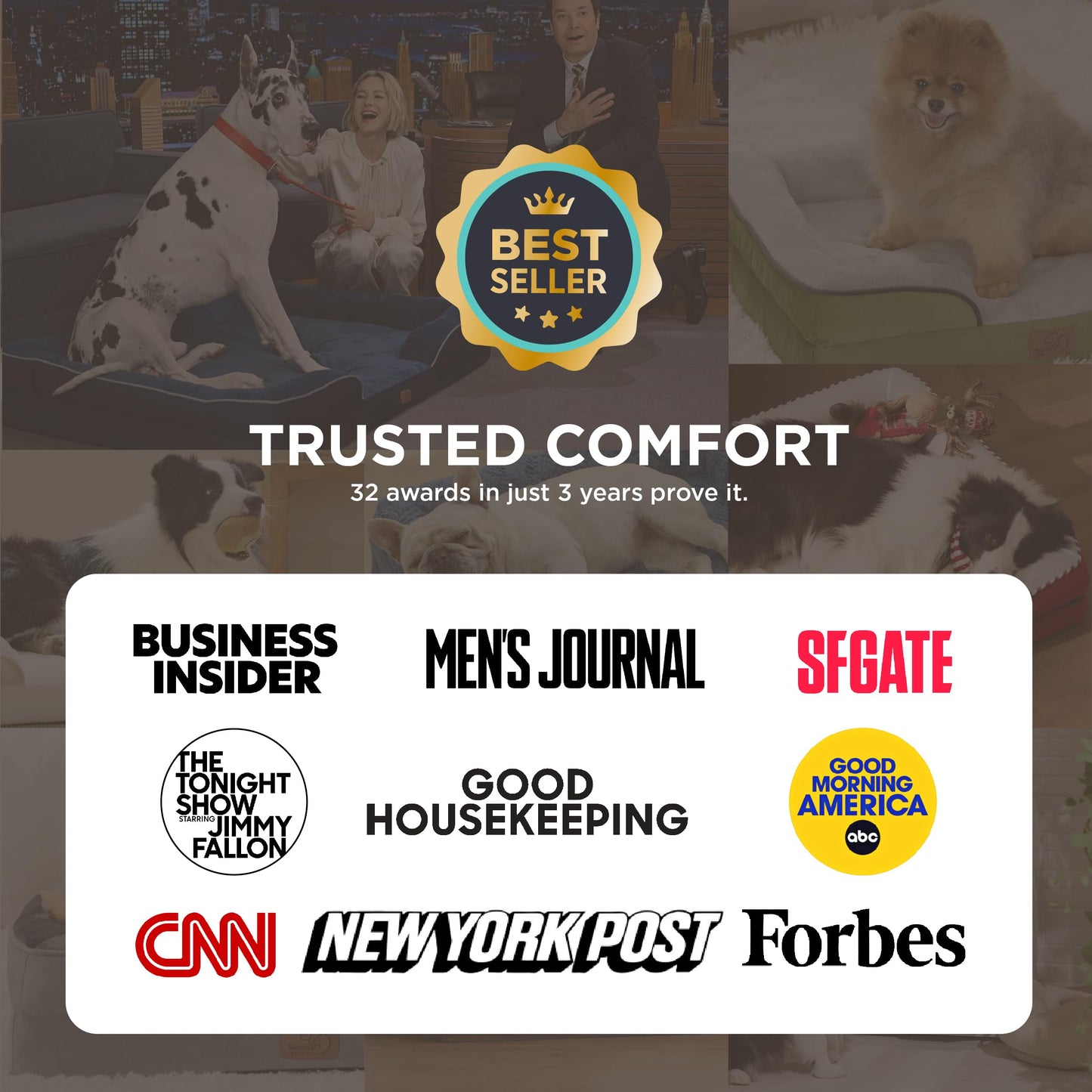 Frestano™ Orthopedic Dog Bed – Large, Washable, Waterproof Pet Couch with Removable Cover & Non-Skid Bottom, 35