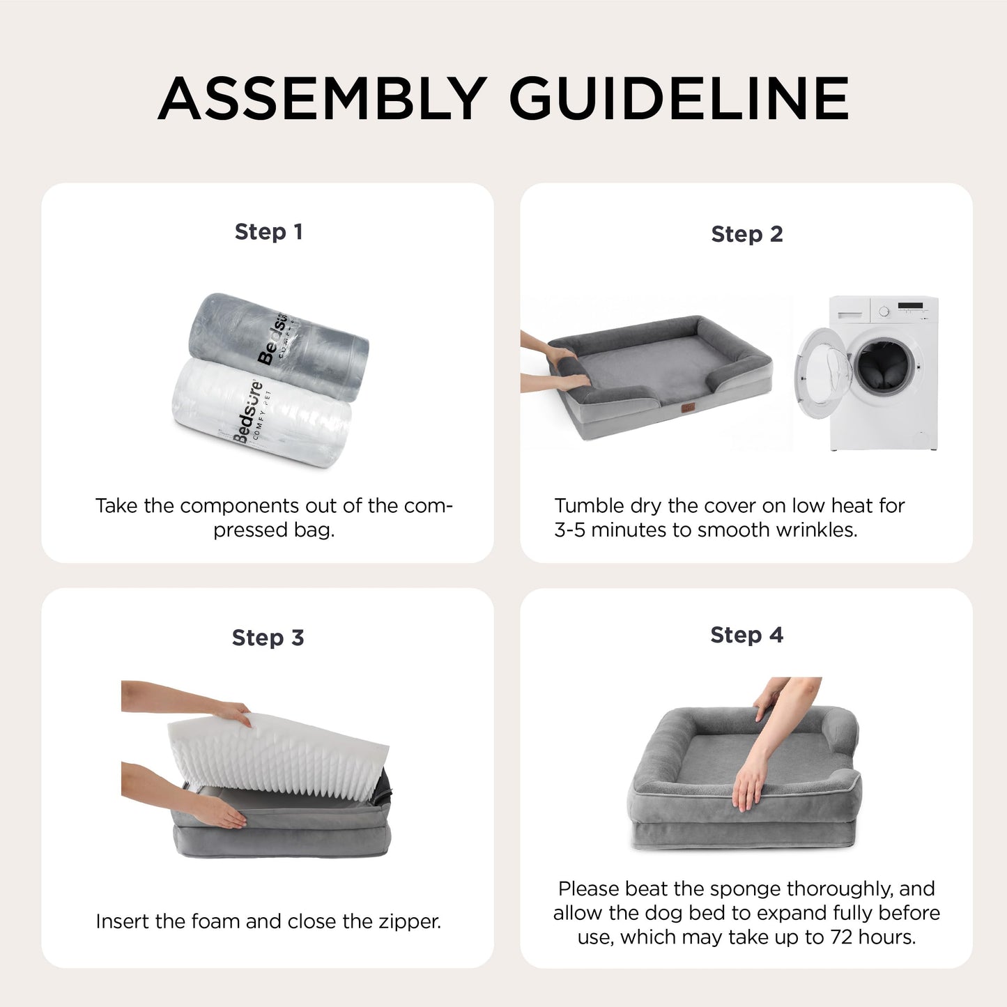 Frestano™ Orthopedic Dog Bed – Large Size, Washable, Waterproof, Comfort Couch with Removable Cover, Non-Skid Bottom, 35