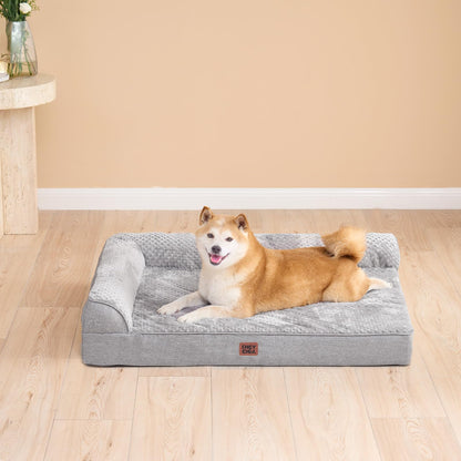 Frestano™ Orthopedic Dog Bed for Medium Dogs – Memory Foam, Washable Cover, Waterproof, Non-Skid Bottom, 30x20x6, Grey