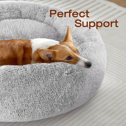 Frestano™ Calming Anti-Anxiety Dog & Cat Bed – Fluffy Donut Cushion for Small & Medium Pets, 20