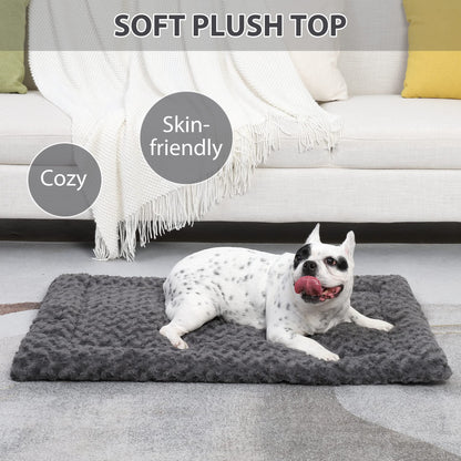 Frestano™ Washable Dog Bed Mat – Ultra Soft Crate Pad, Comfy Fluffy Sleeping Mattress for Large, Medium, & Small Dogs, 35x22 Inch, Gray