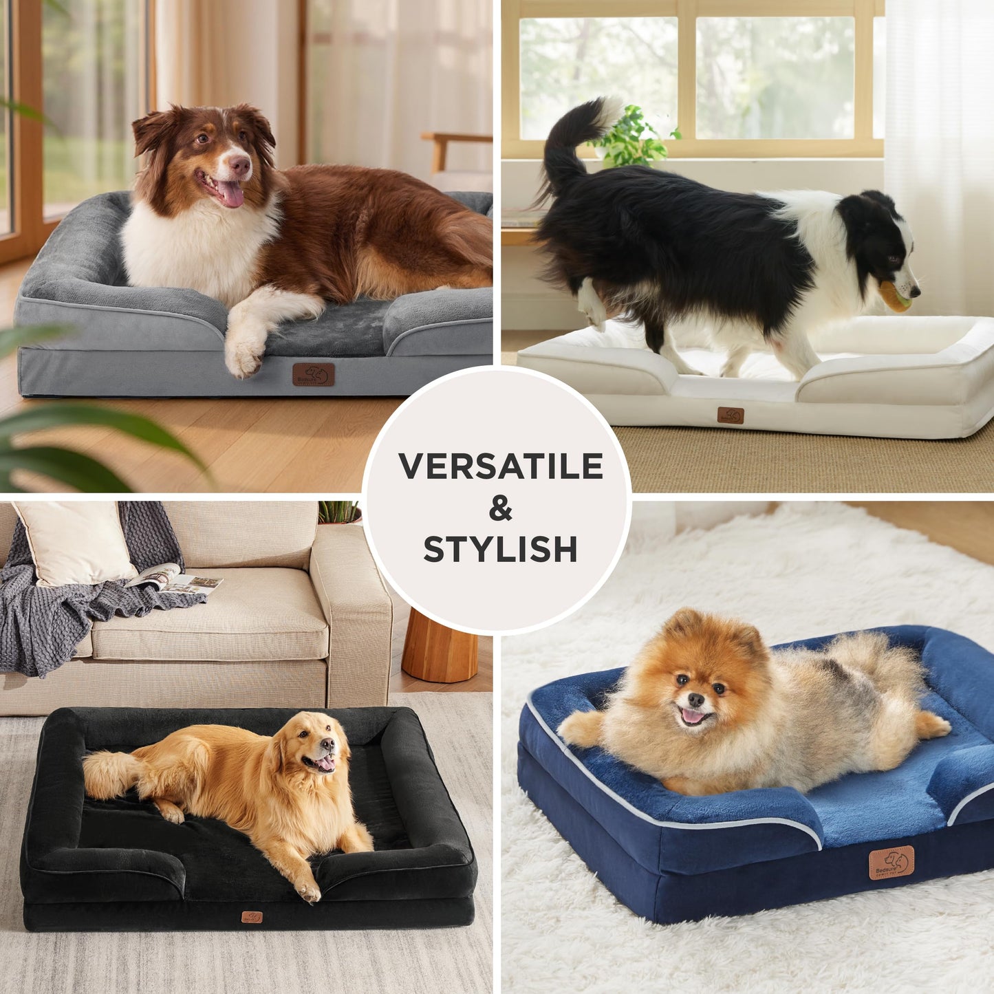 Frestano™ Orthopedic Dog Bed – Large, Washable, Waterproof Pet Couch with Removable Cover & Non-Skid Bottom, 35